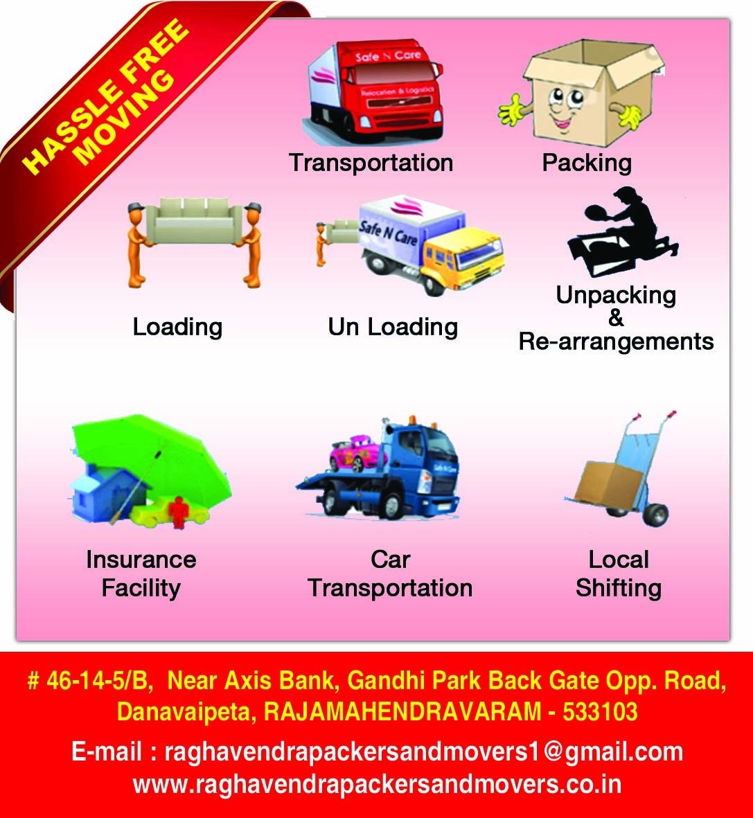 Raghavendra Packers and Movers | Rajahmundry | 76599 44447